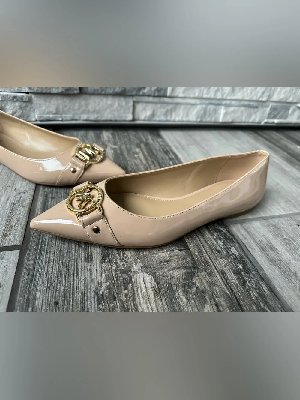 Michael Kors Rory Point Toe Ballet Flat  Neutral/ Nude Size 8.5